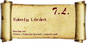 Tuboly Lóránt névjegykártya